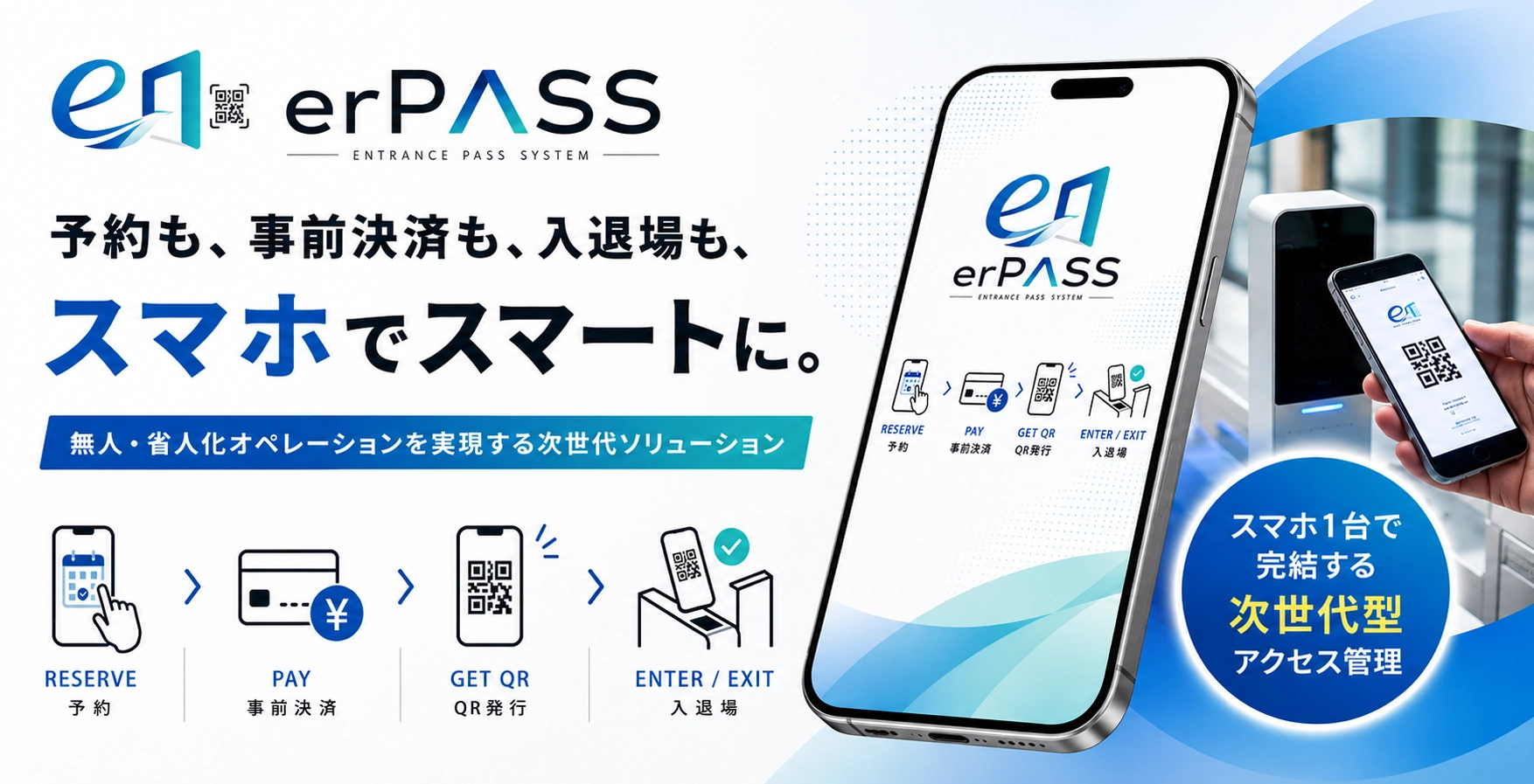 予約も、事前決済も、入退場も、スマホでスマートに。無人・省人化オペレーションを実現する次世代ソリューション erPASS